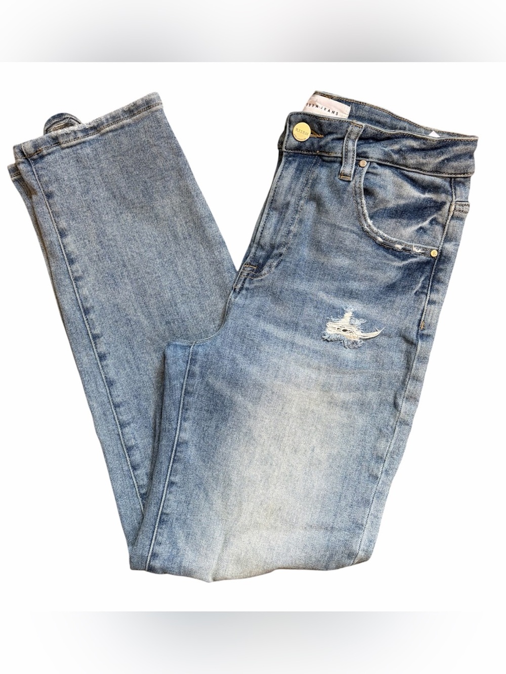 Risen Jeans High Rise Skinny Distressed size 27